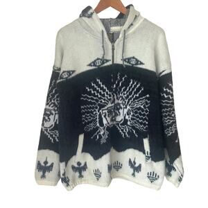 Andes Sun Good Thunderbird Alpaca Knit Hoodie Size XL